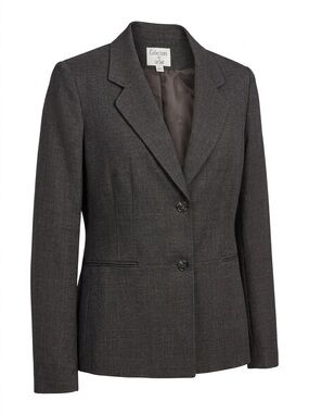 Le Suit Dark Gray Two-Button Women's Blazer
